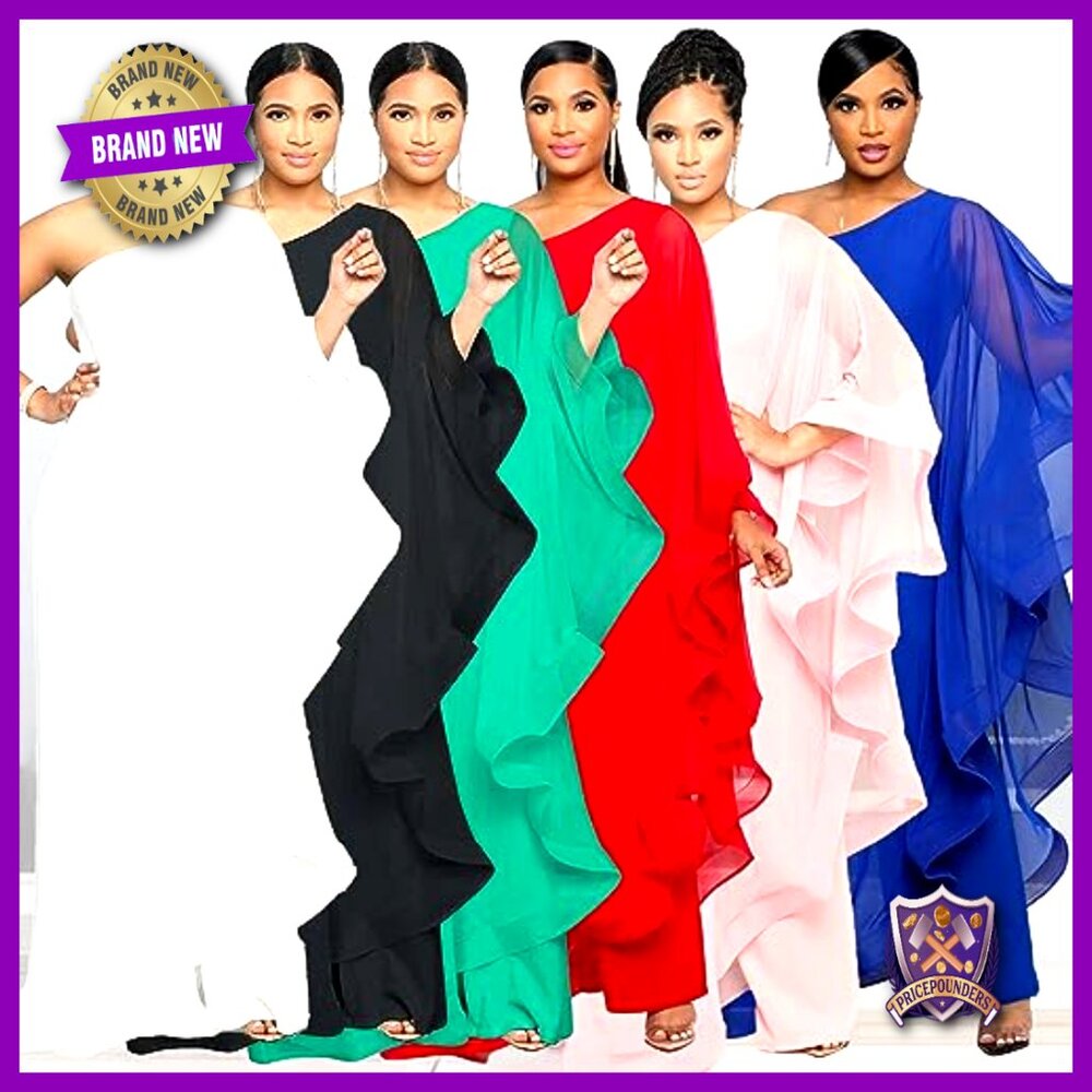 One Shoulder Ruffle Patchwork Wide Leg Jumpsuit E… - image 7